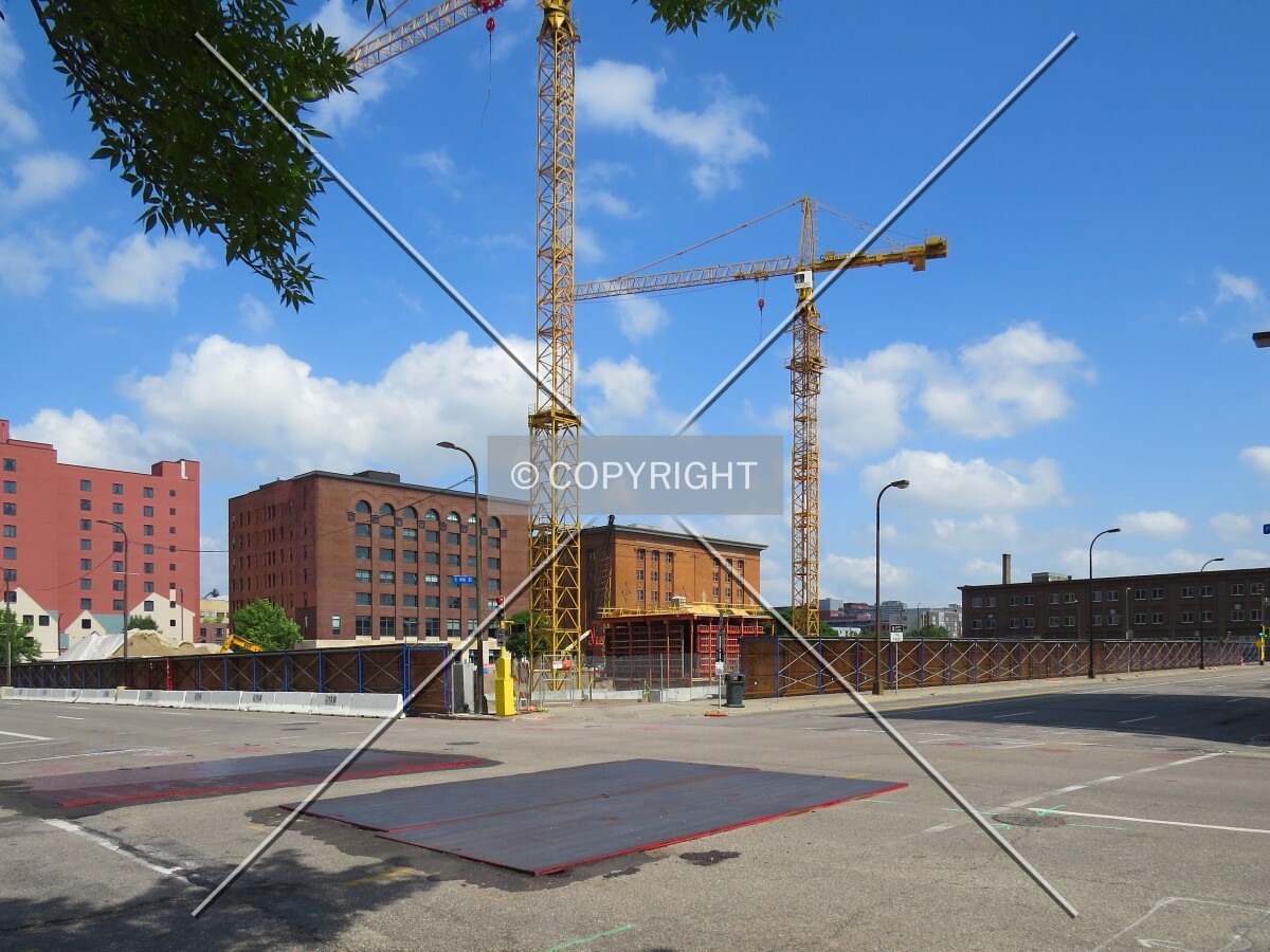 View to the northeast across Portland Avenue and 4th Street South