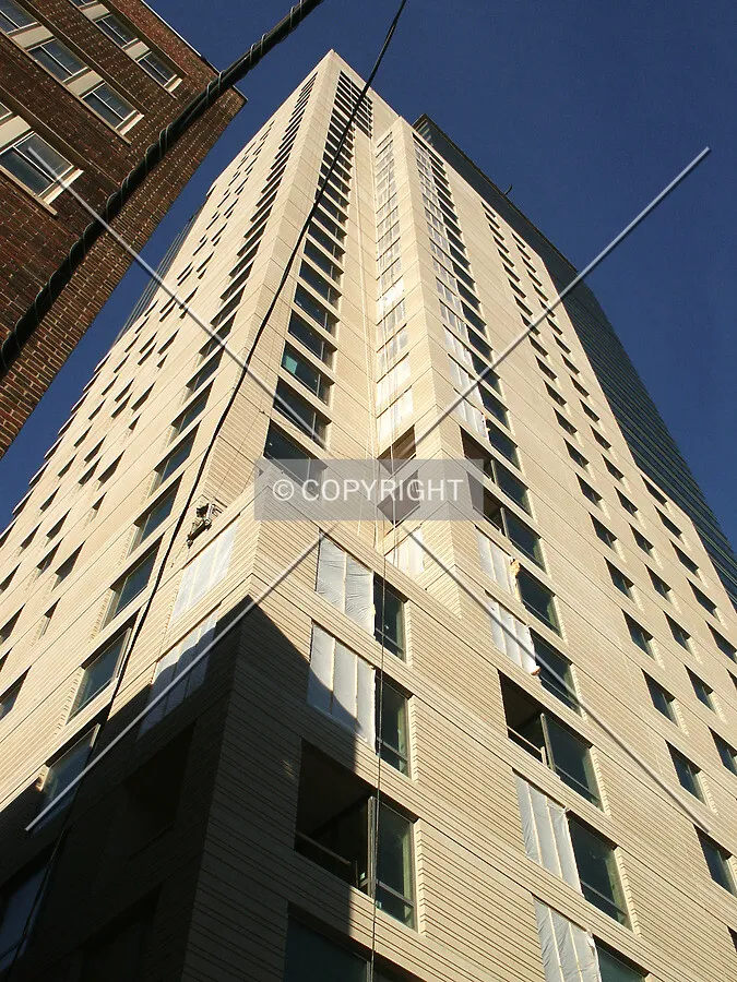 Looking up the southwest corner