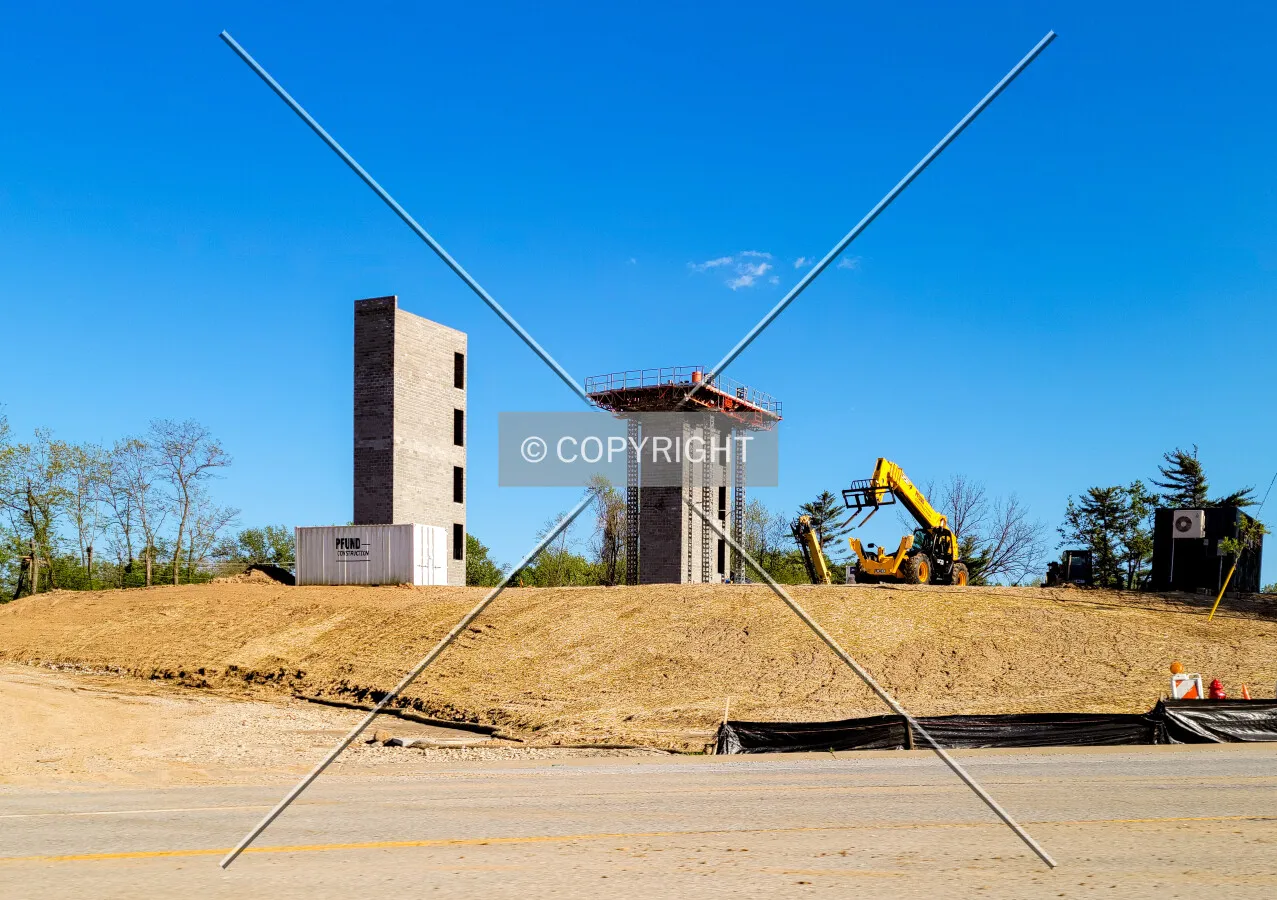 From the northwest during construction; April 30, 2021