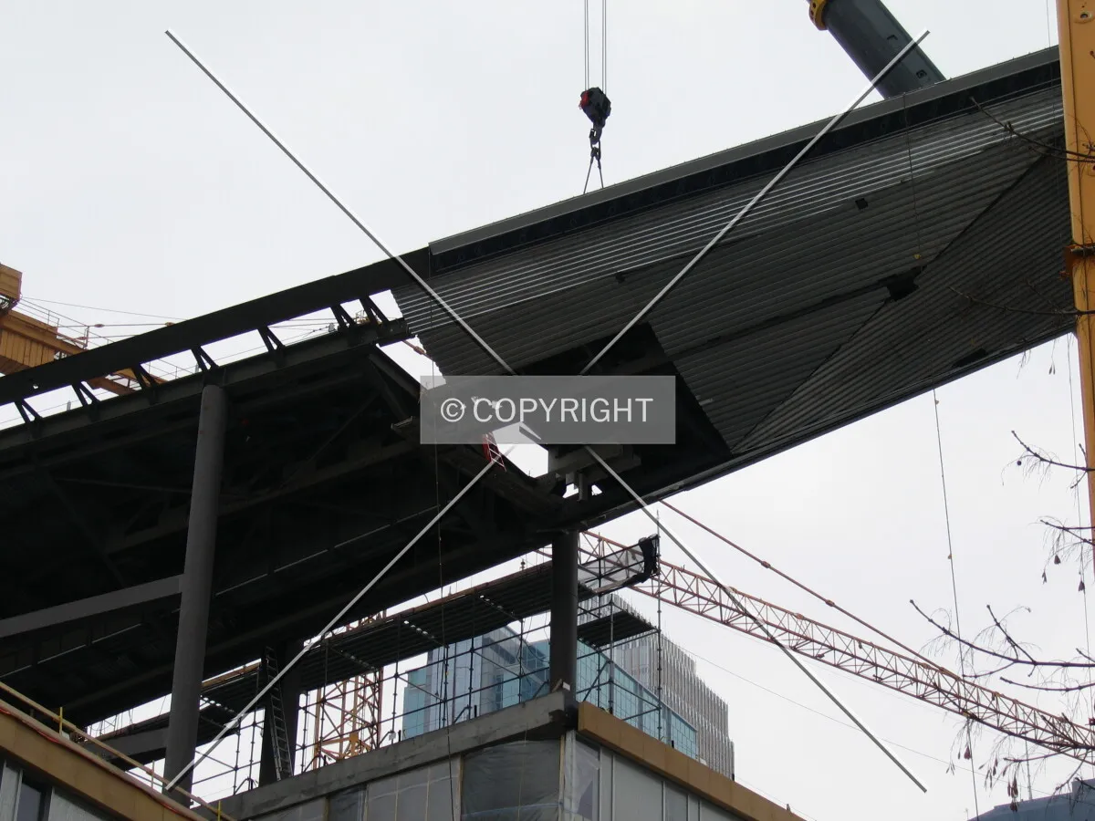 Close-up of canopy installation