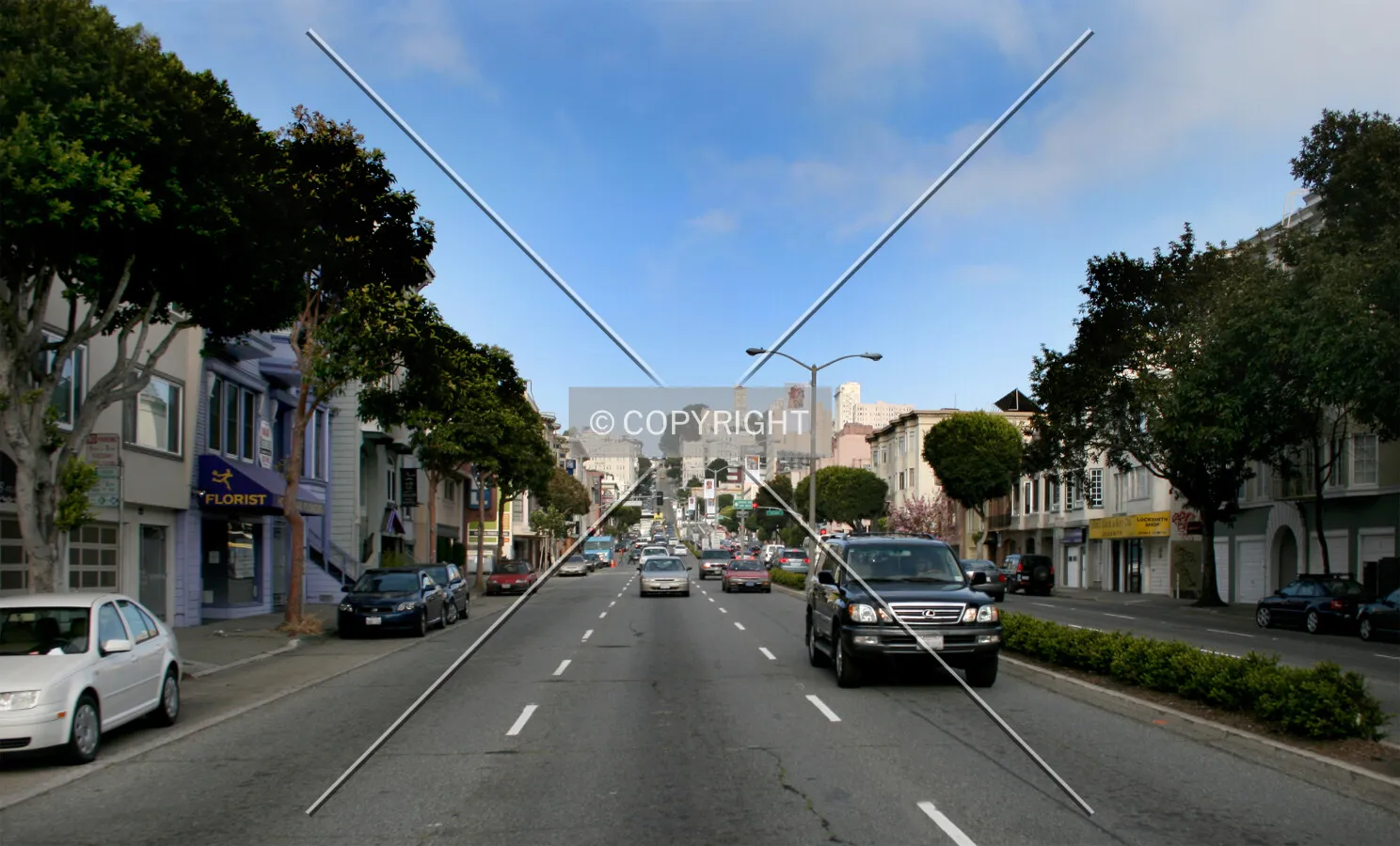 In the western section of town