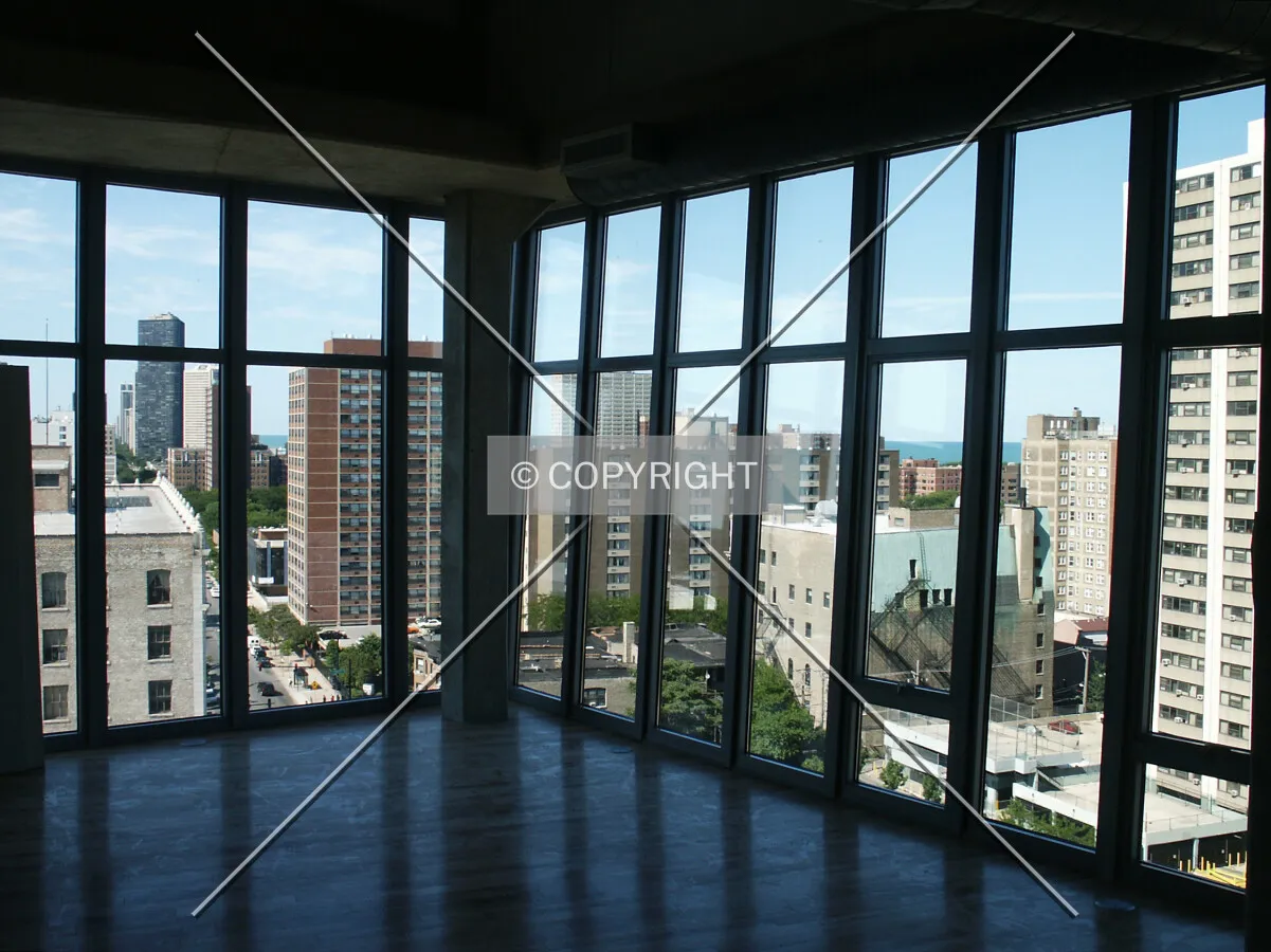 Inside a unit on the top floor with tilted windows
