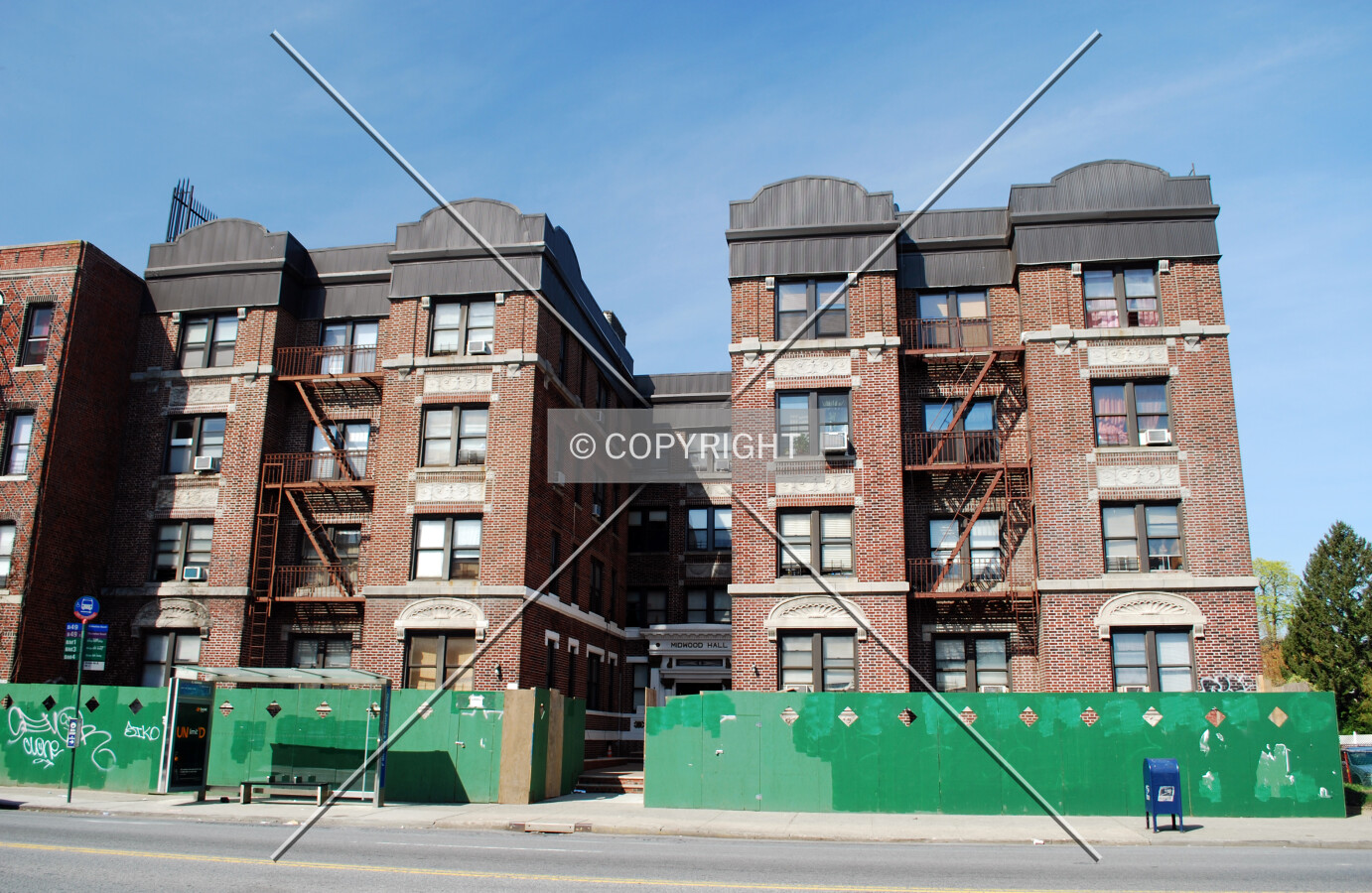 Viewed along Ocean Avenue