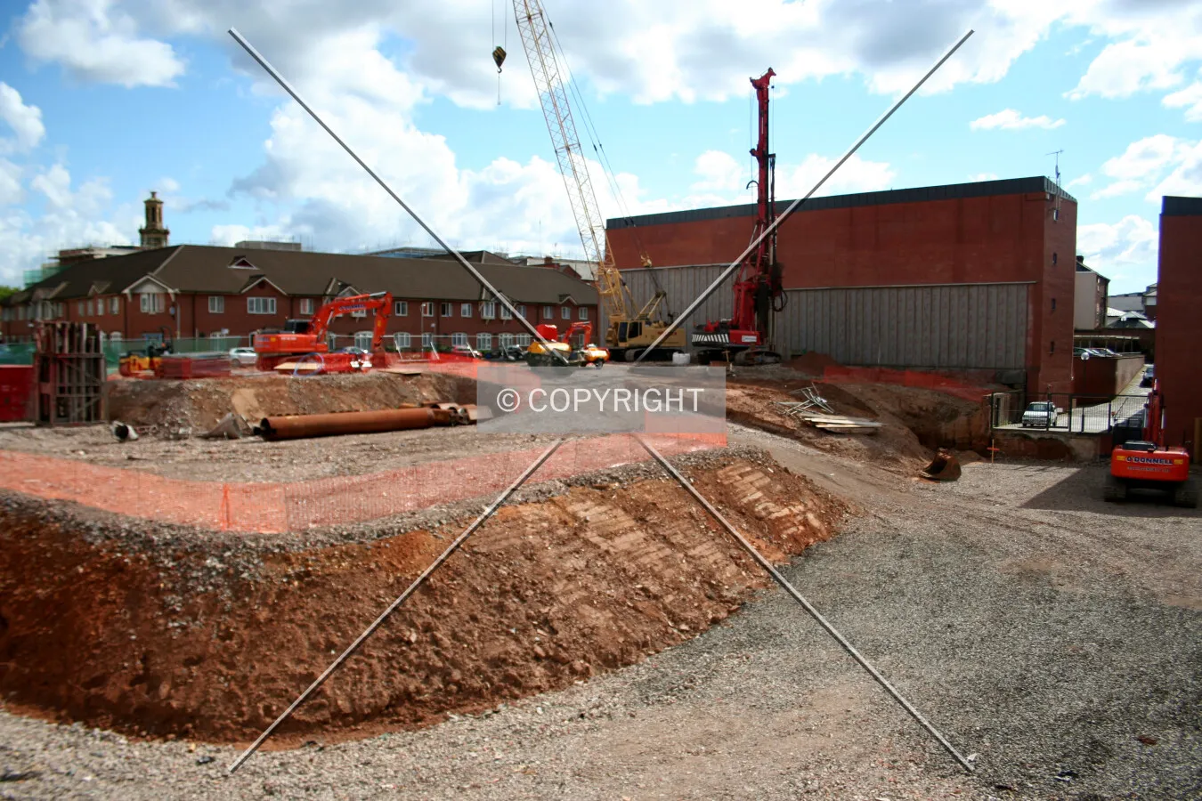 Looking into the construction site