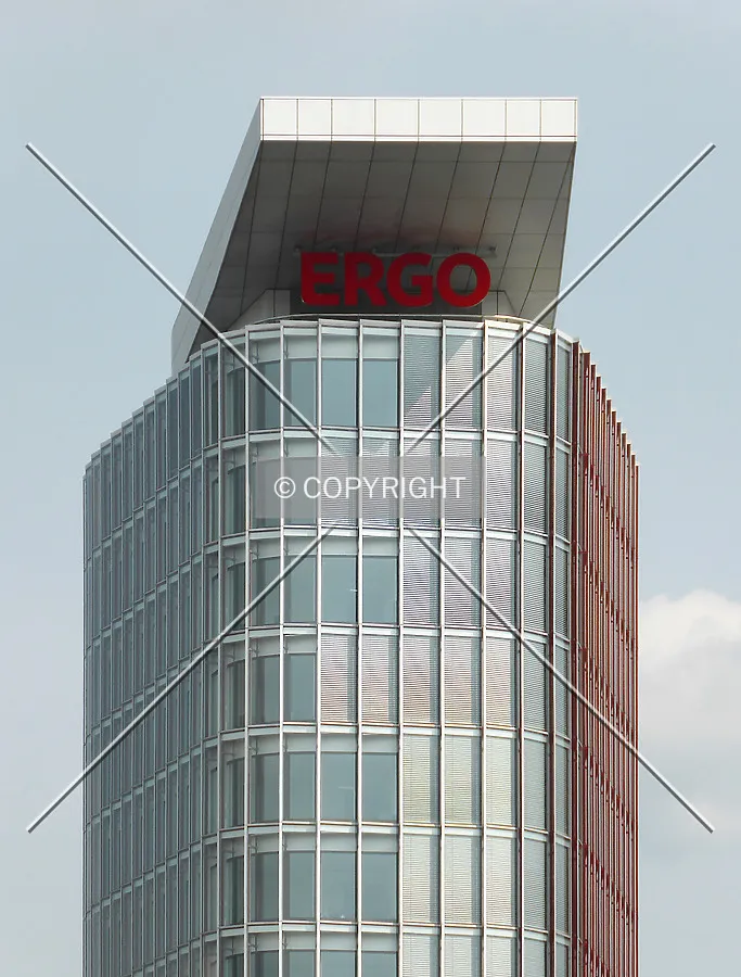 Top of the building including Ergo logo