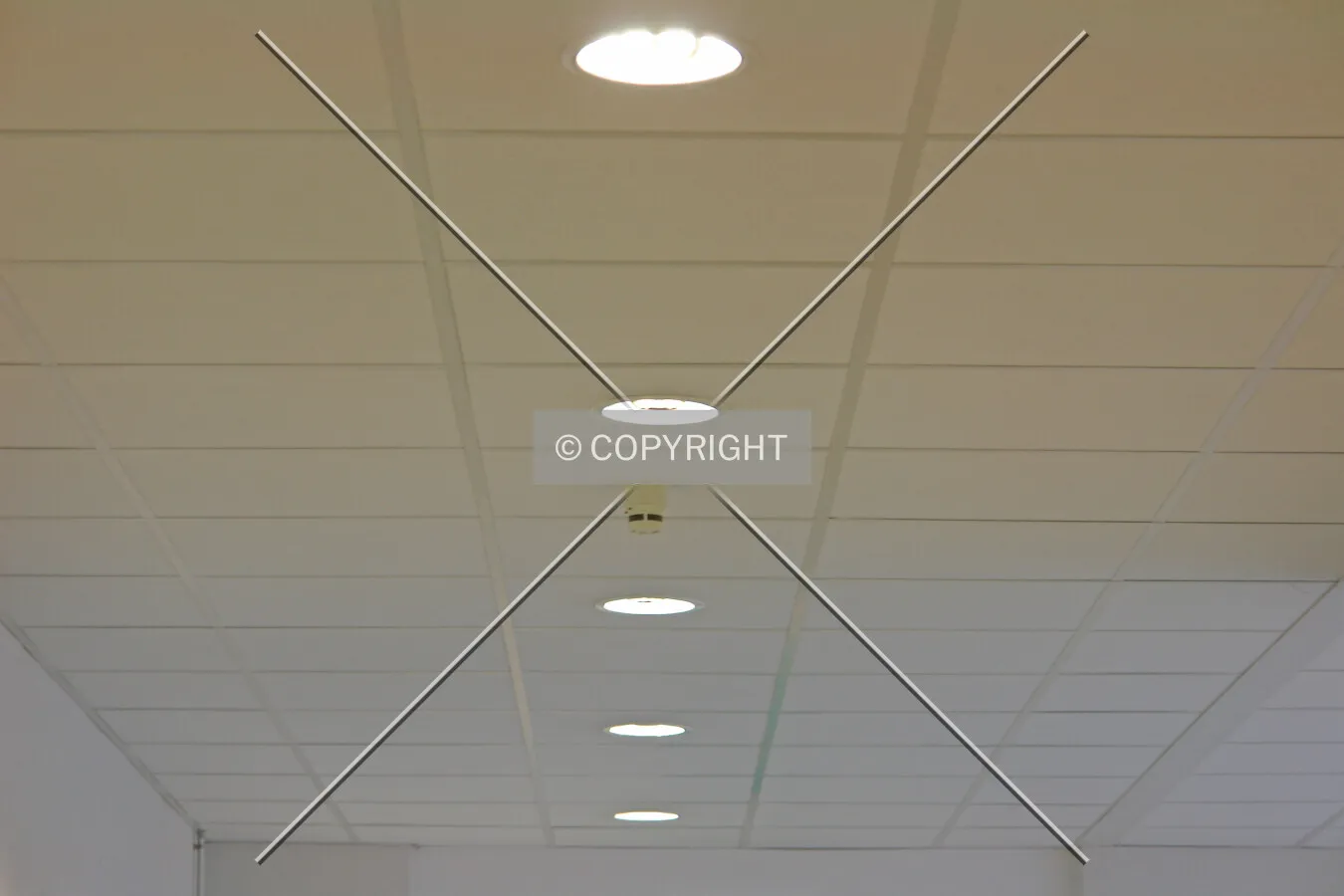 Lamps in a dropped ceiling