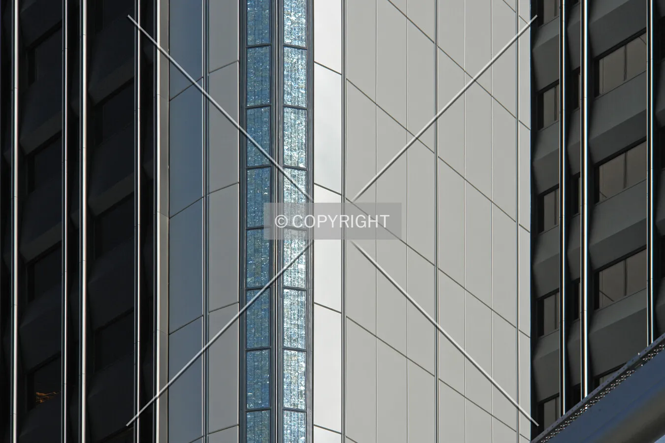 Detailed view of the WestendGate facade in August 2011