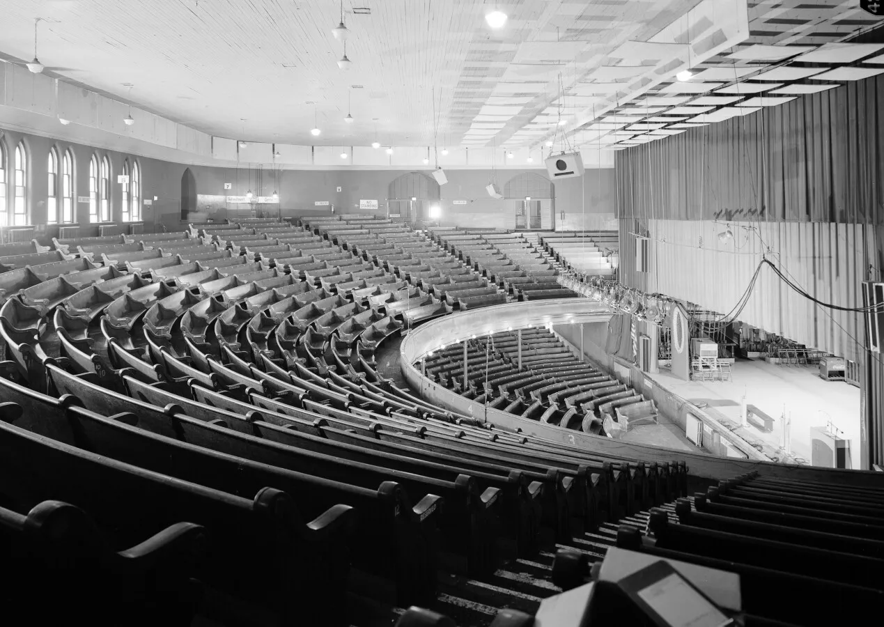 Auditorium balcony - View from the south toward the stage