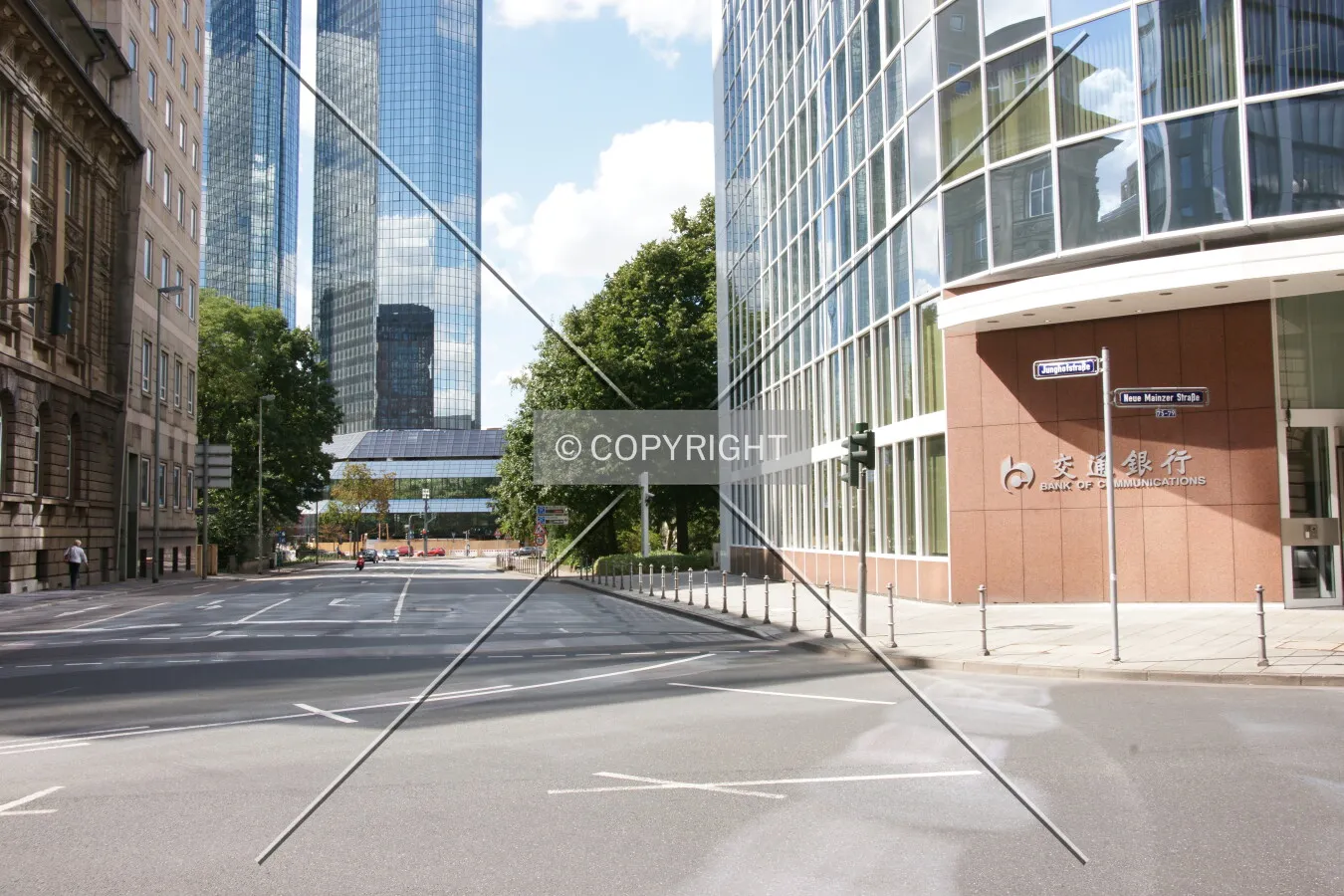 In front of the building