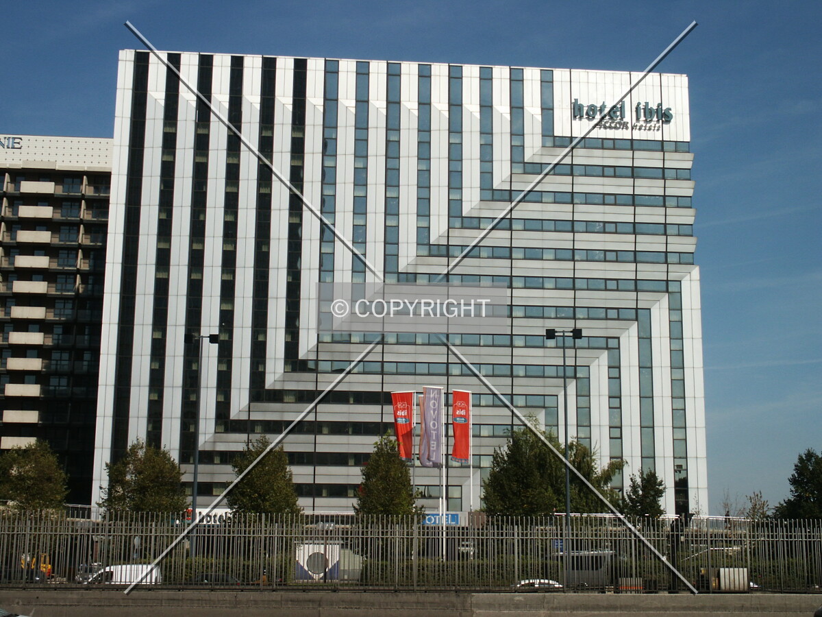 Southwest facade from across the plaza