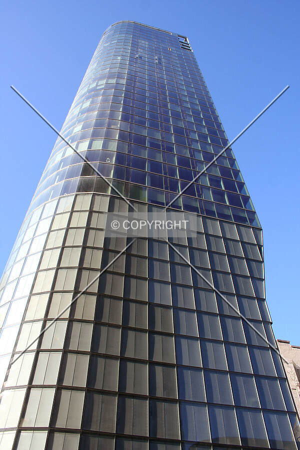 Looking up the east facade