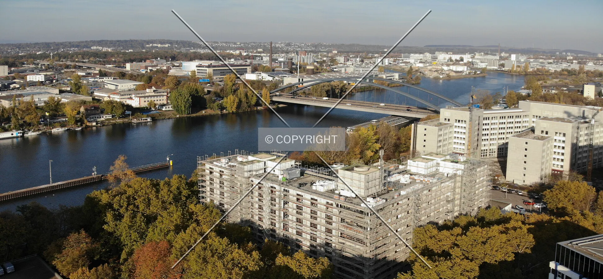The Main river at Offenbach-Kaiserlei