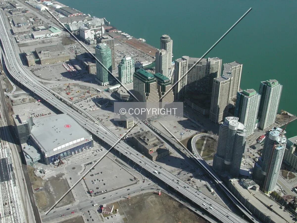 Looking down from the skypod towards the southeast