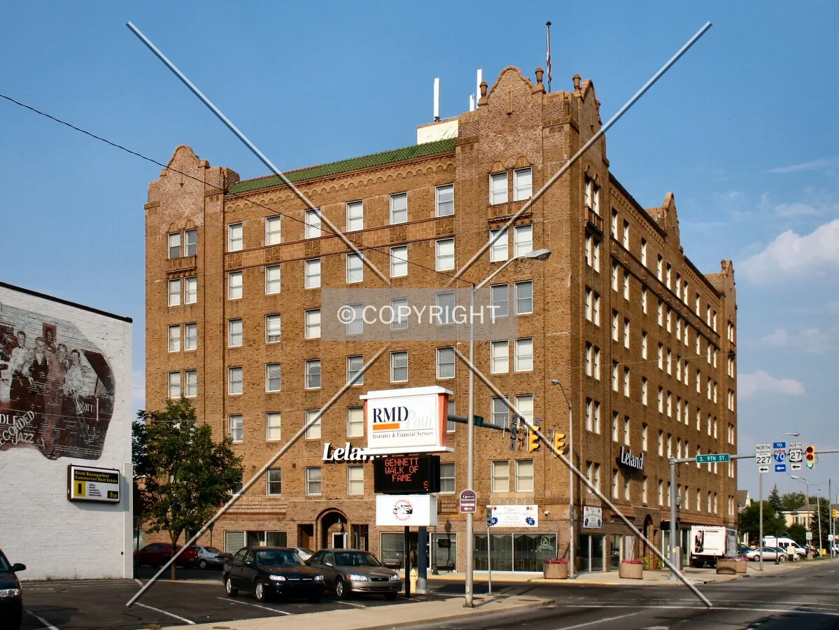 View to the northeast across South A Street