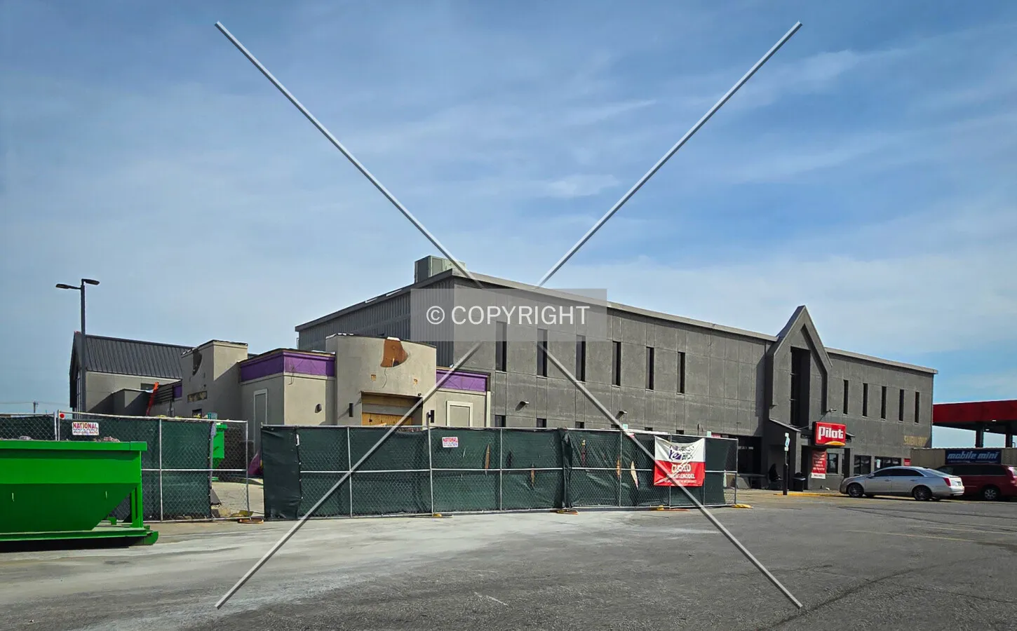 From the northwest during renovation, Sunday, October 25, 2026