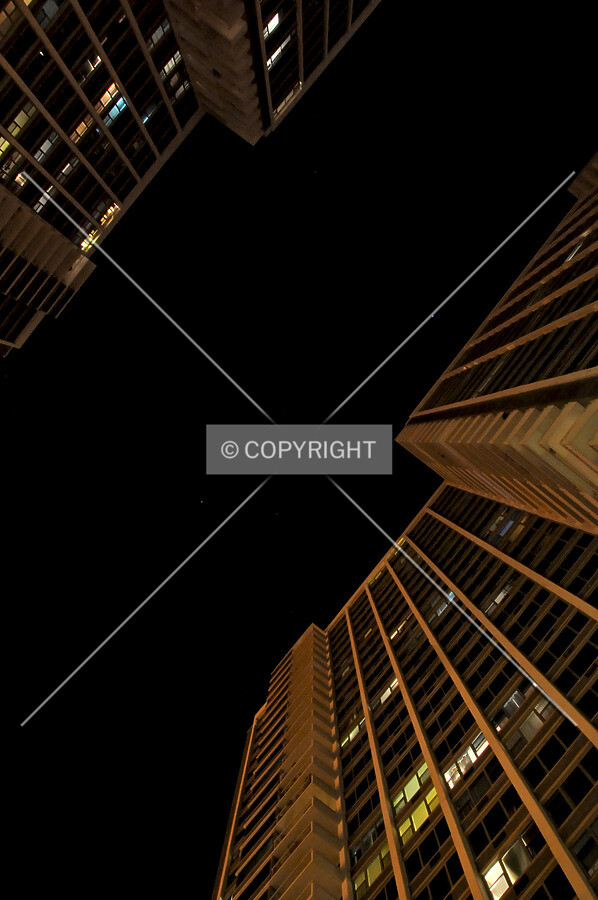 Night view looking up from the motor court. September 14, 2010
