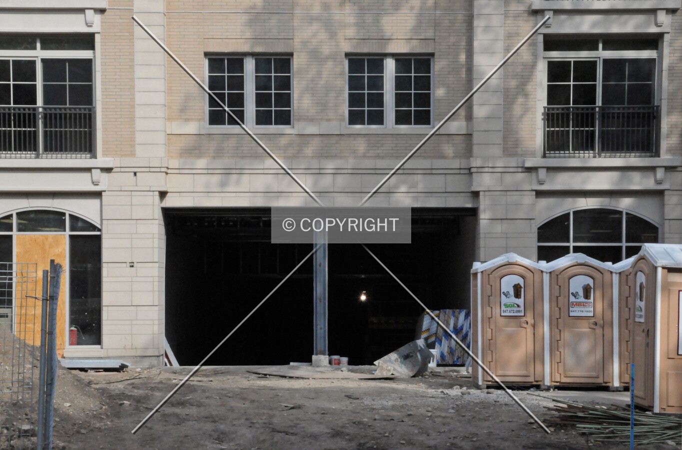 Entrance to below grade parking levels