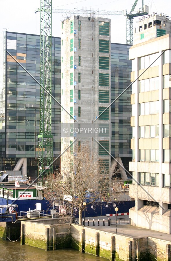 View northwest of the south core from London Bridge