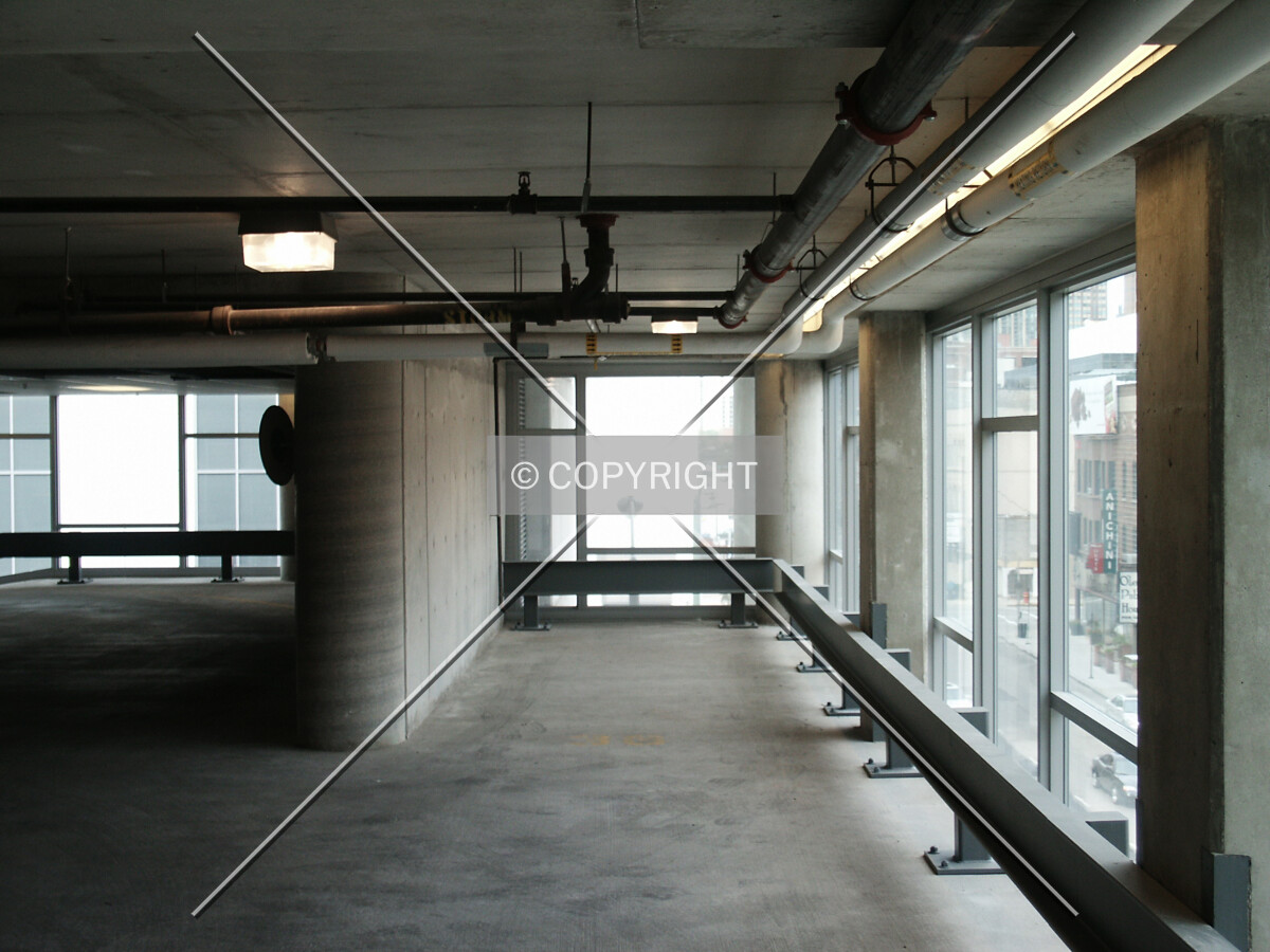 Inside the northeast corner of the garage
