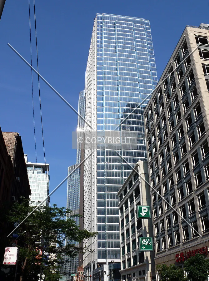 View down Kinzie Street from the west