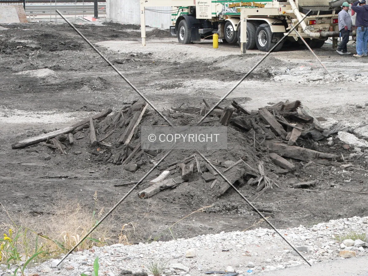 Wooden debris excavated from the site