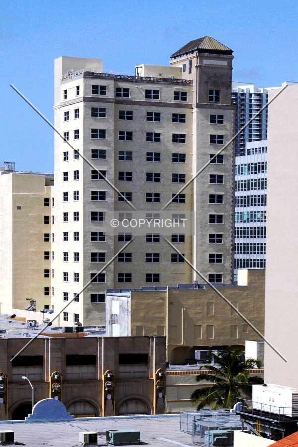 View from the northeast atop a parking garage