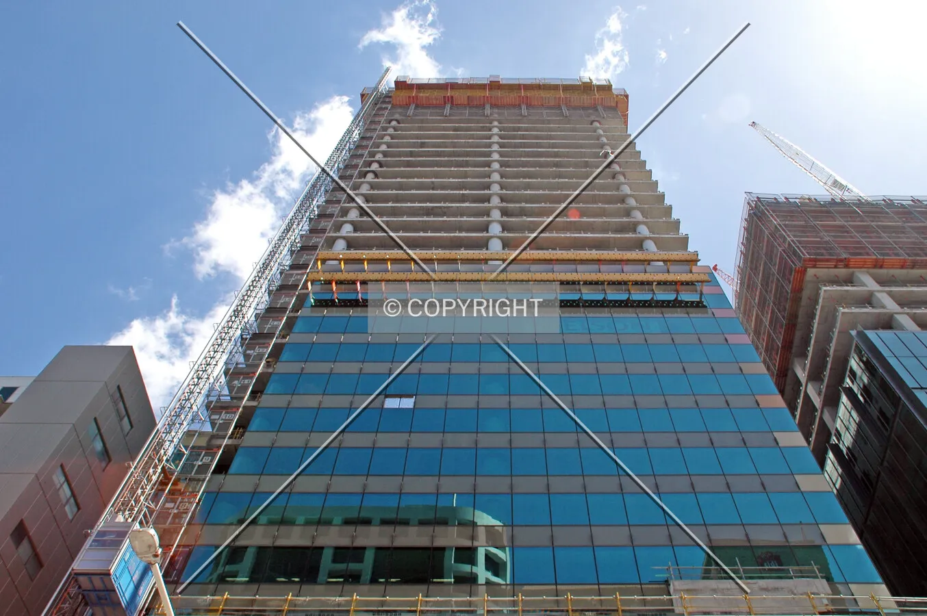 Looking up from Turbot Street