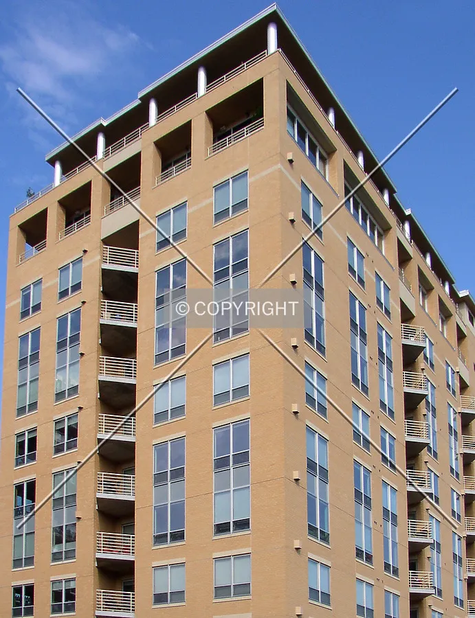 Looking up the southeast corner
