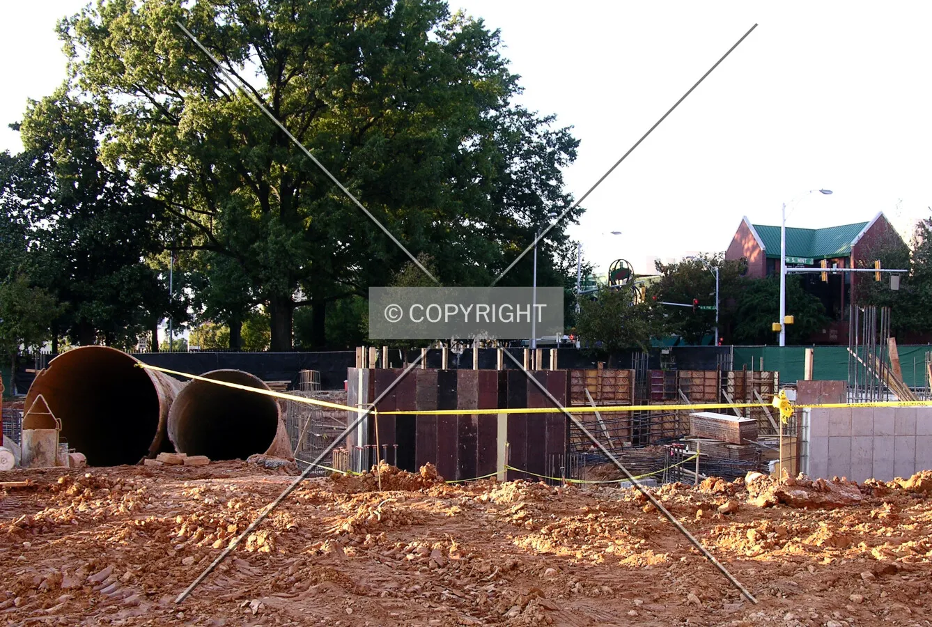 Looking west from Poplar Street