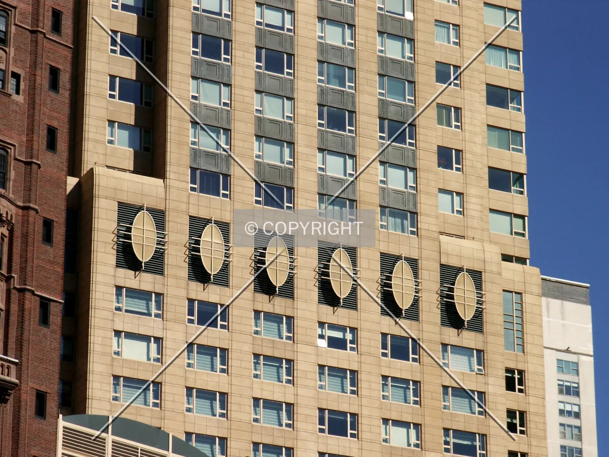 Oval decorations on the west facade