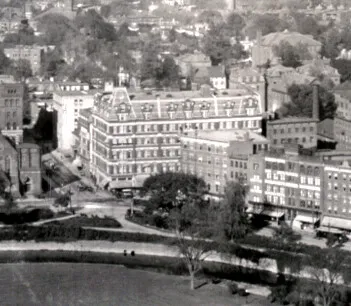 View northeast from above Bushnell Park