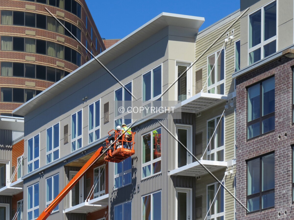 Finishing touches facing Washington Avenue
