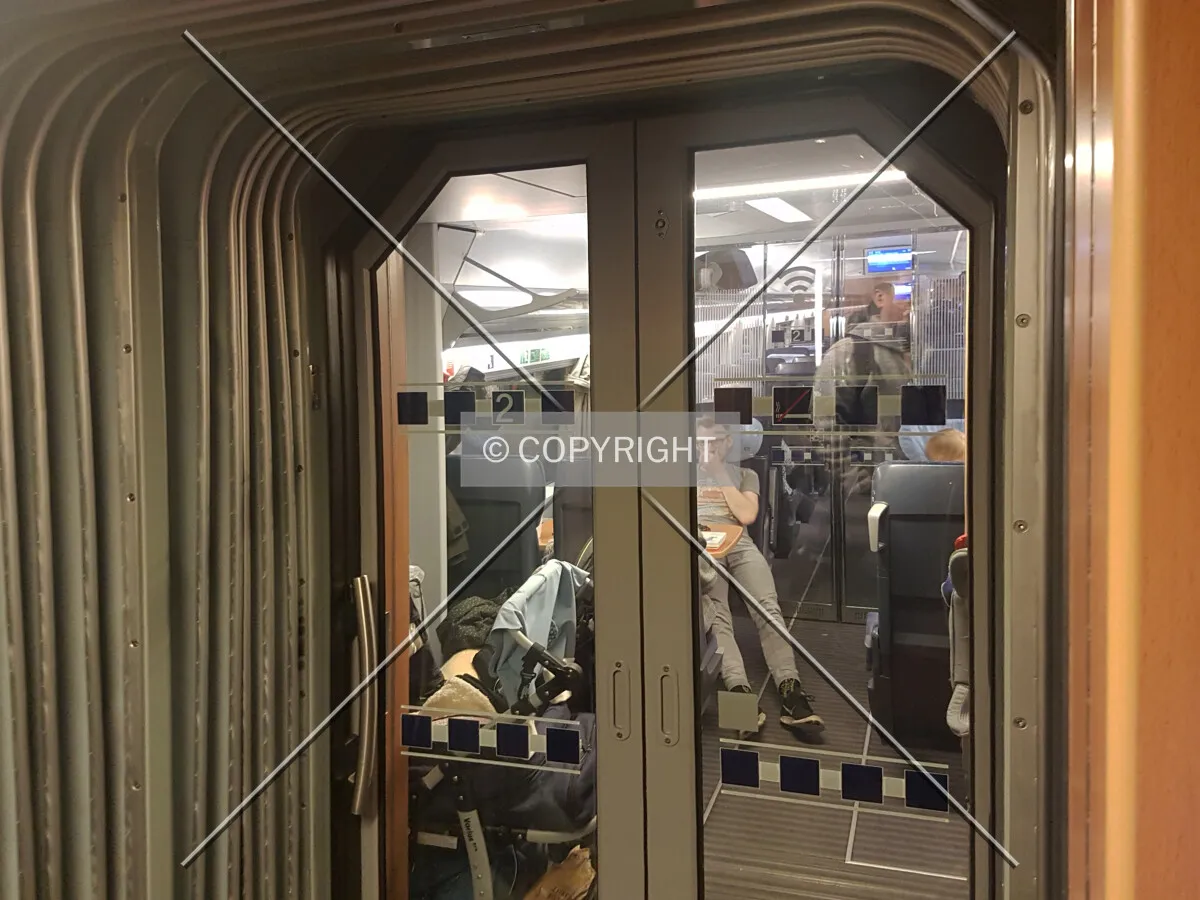 Inside an ICE train of Deutsche Bahn