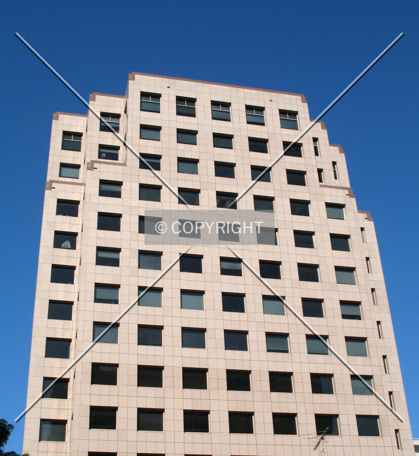 The upper ten floors viewed from the west