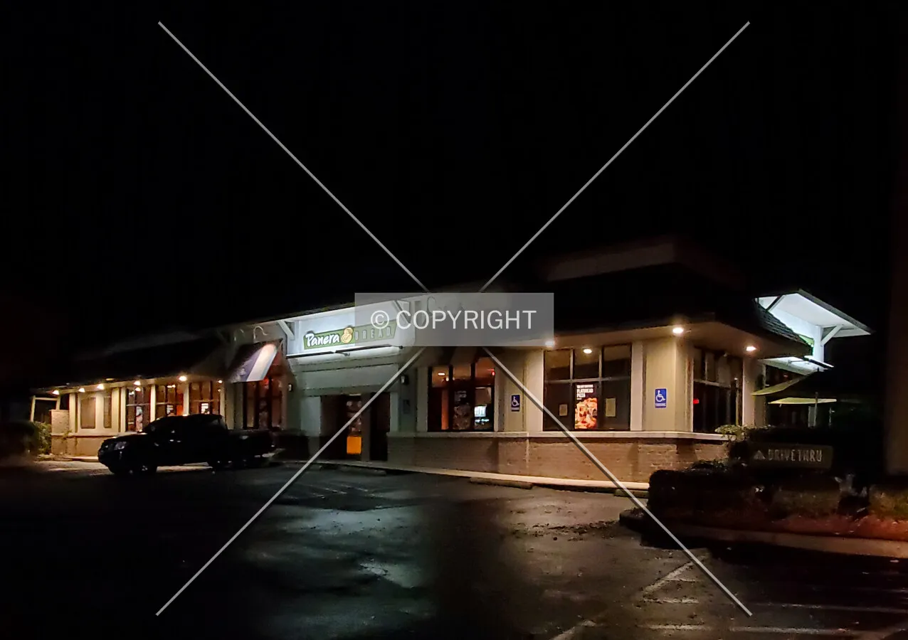 Southwest view at night; January 2, 2021