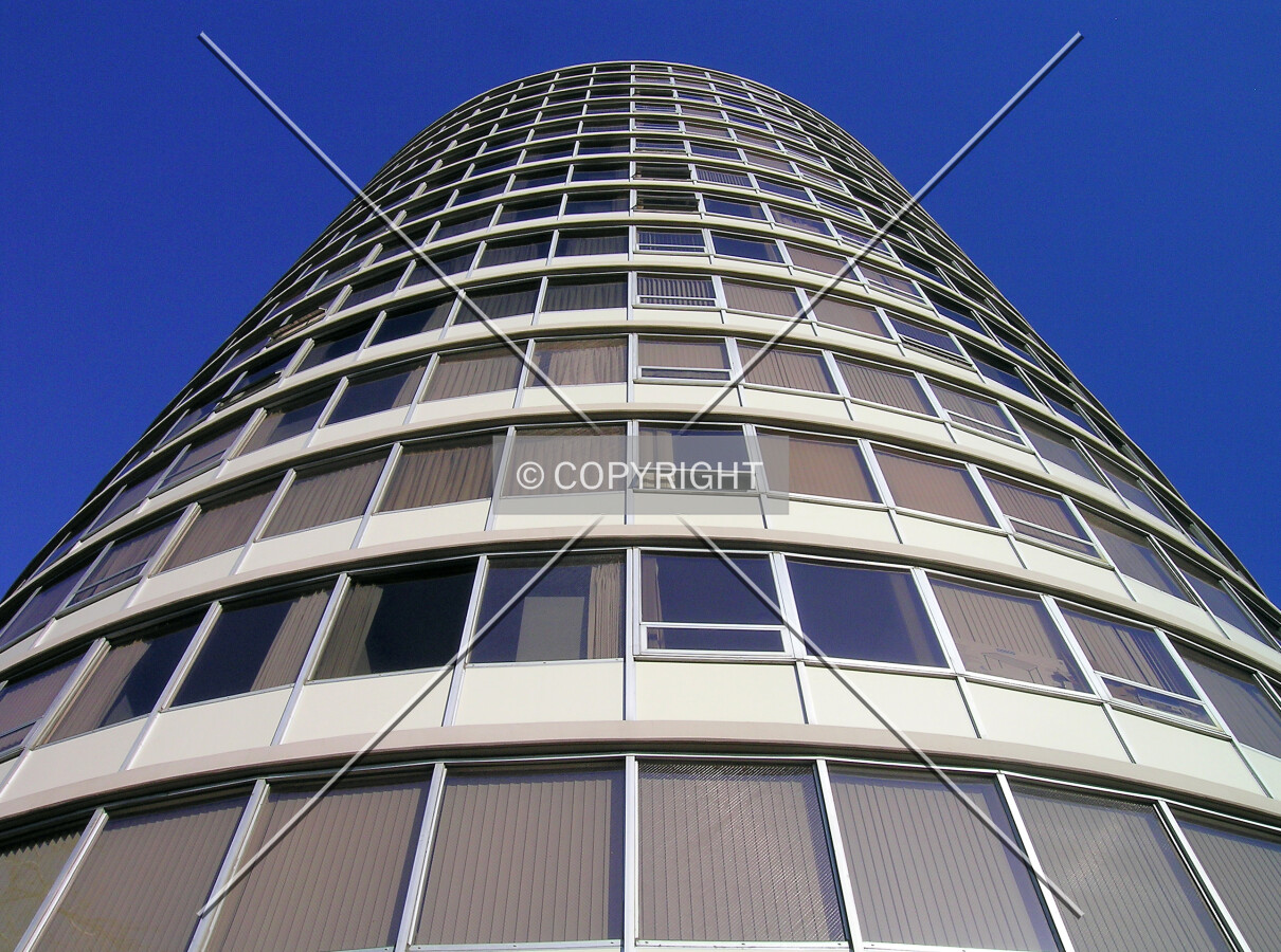 Looking up the circular facade