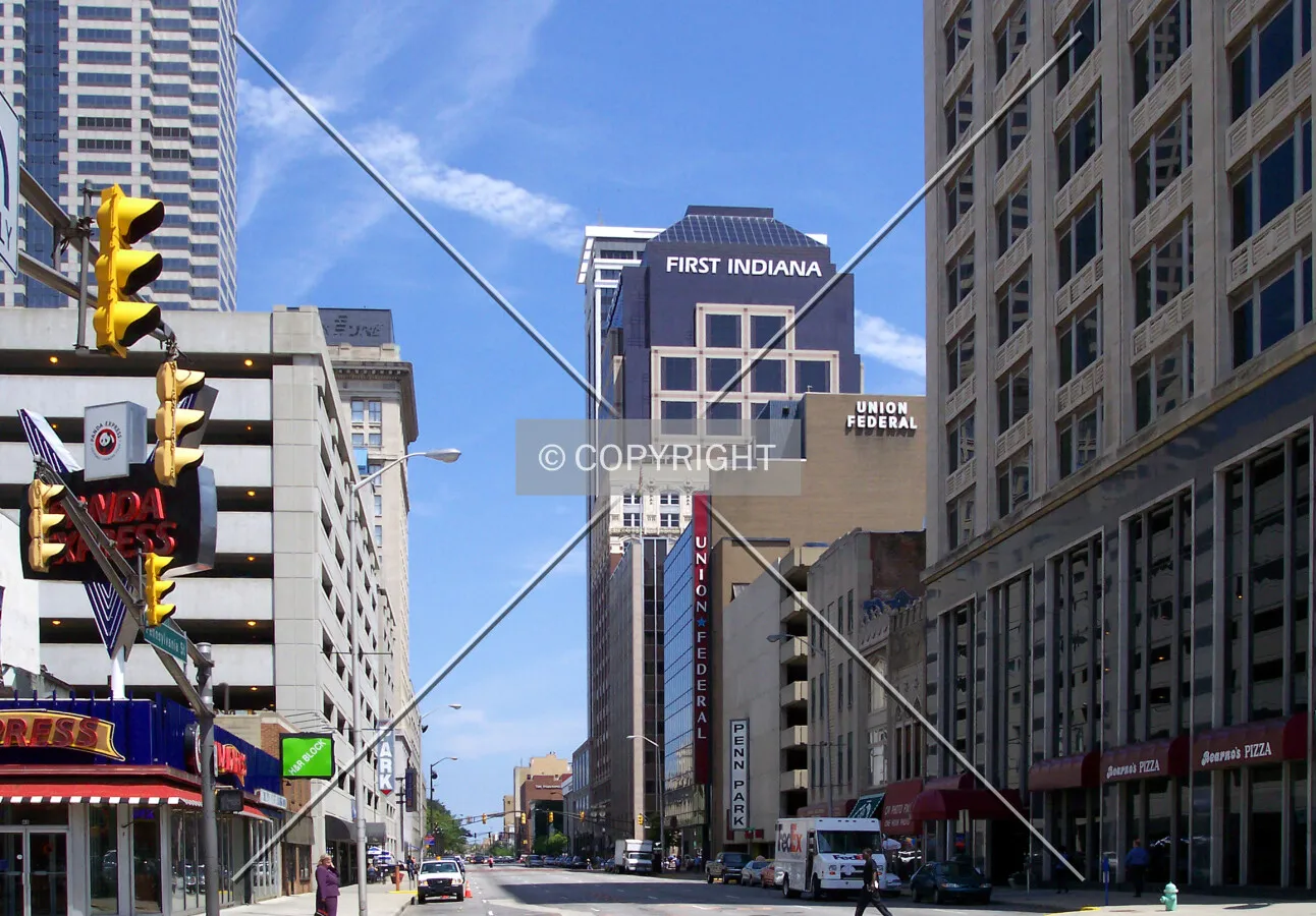 Looking north from Washington Street