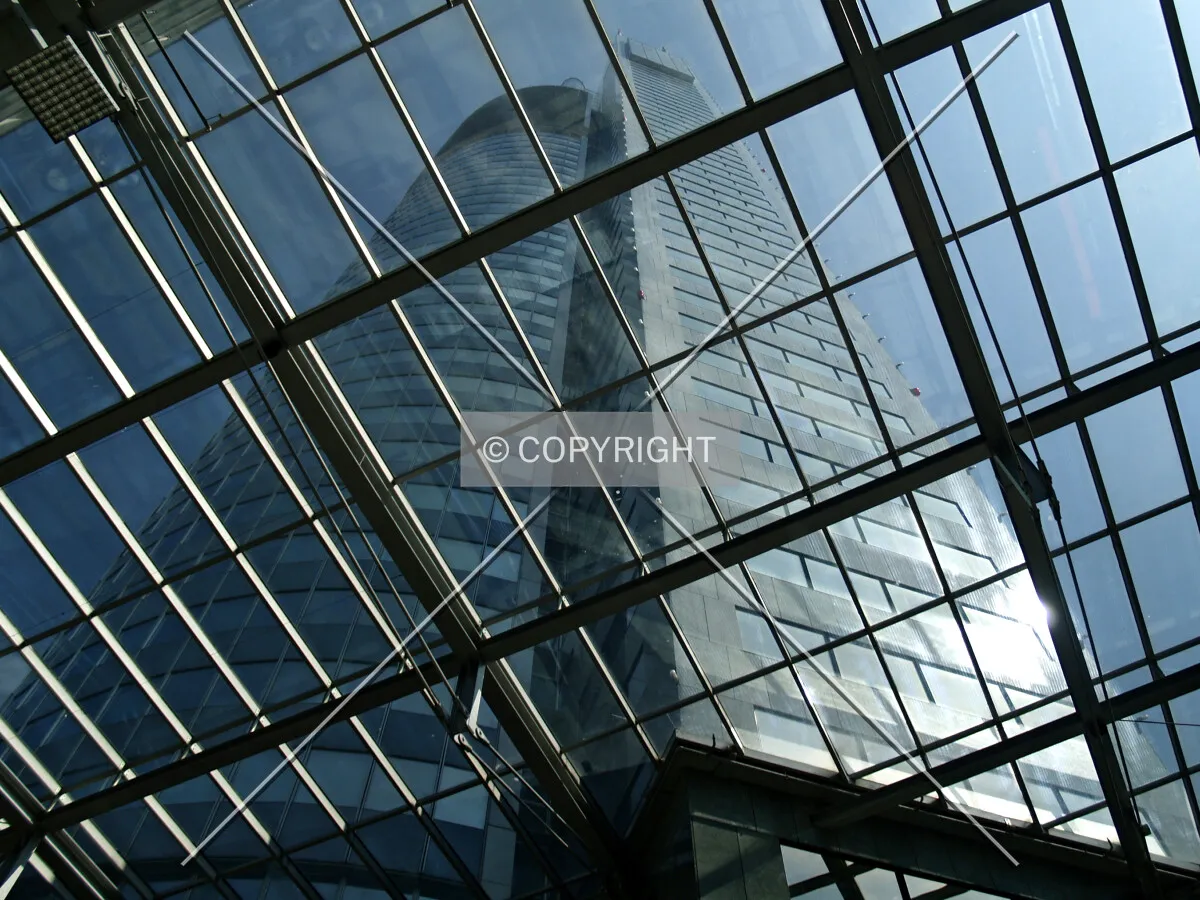 Looking up from the comercial area at the bottom