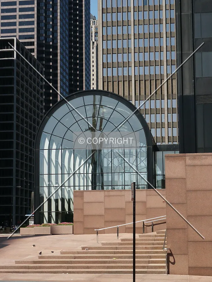 Plaza steps and front greenhouse