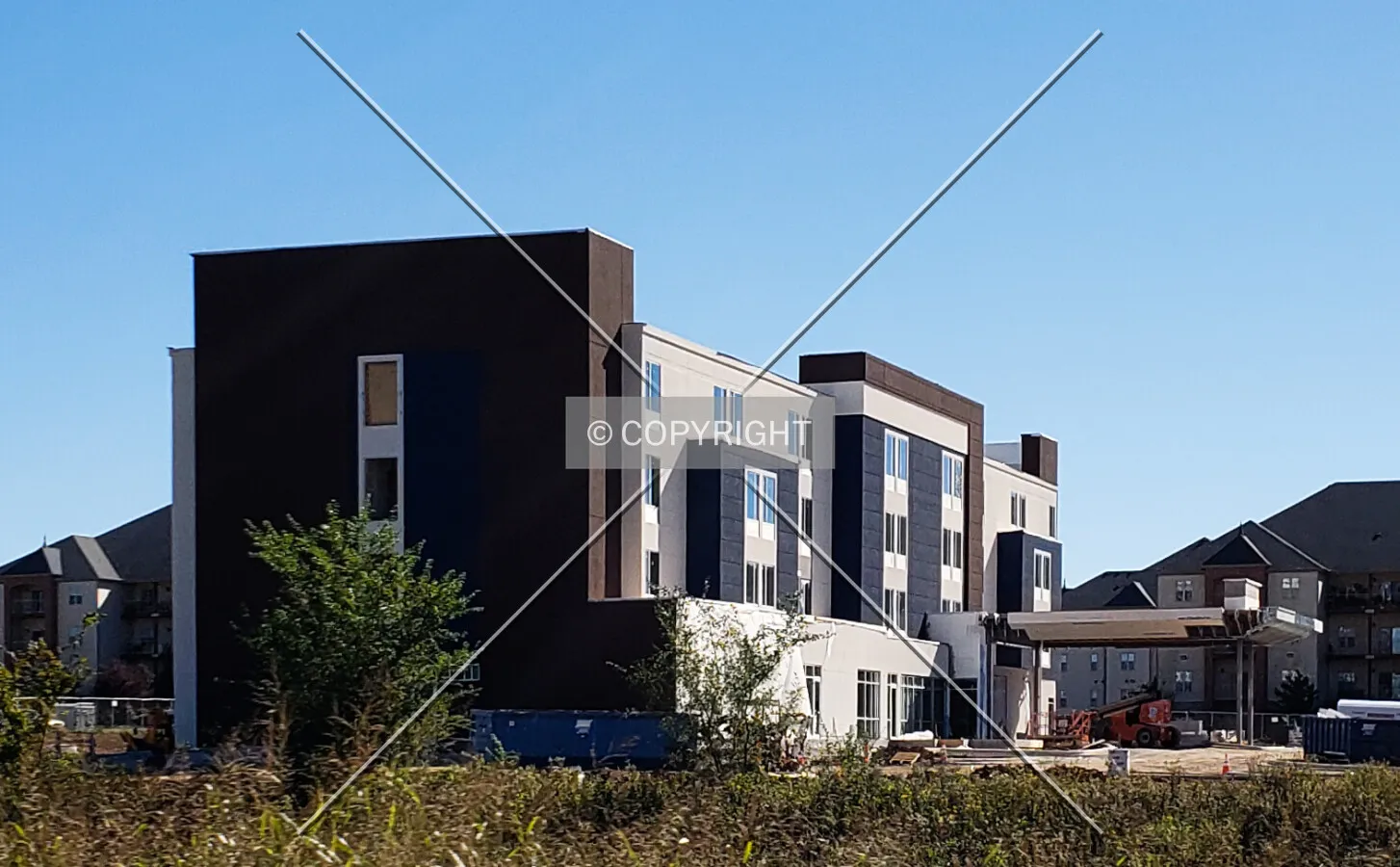 View from the northwest during construction; September 21, 2018