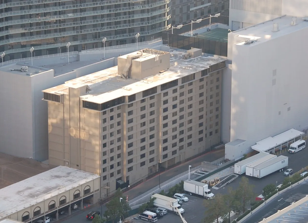 Elevated view to the southwest