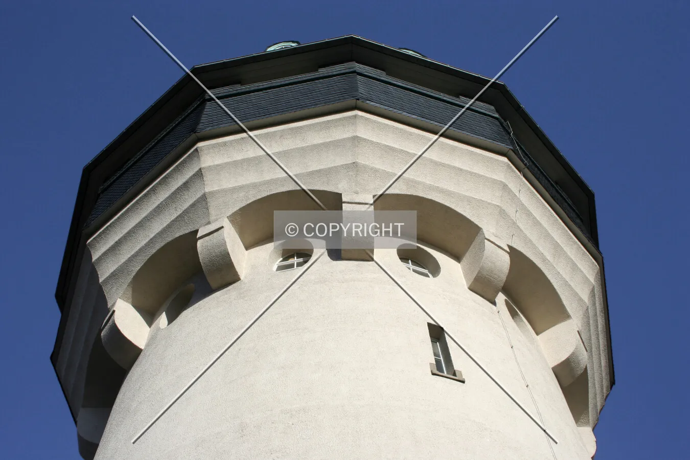 Looking up at the top