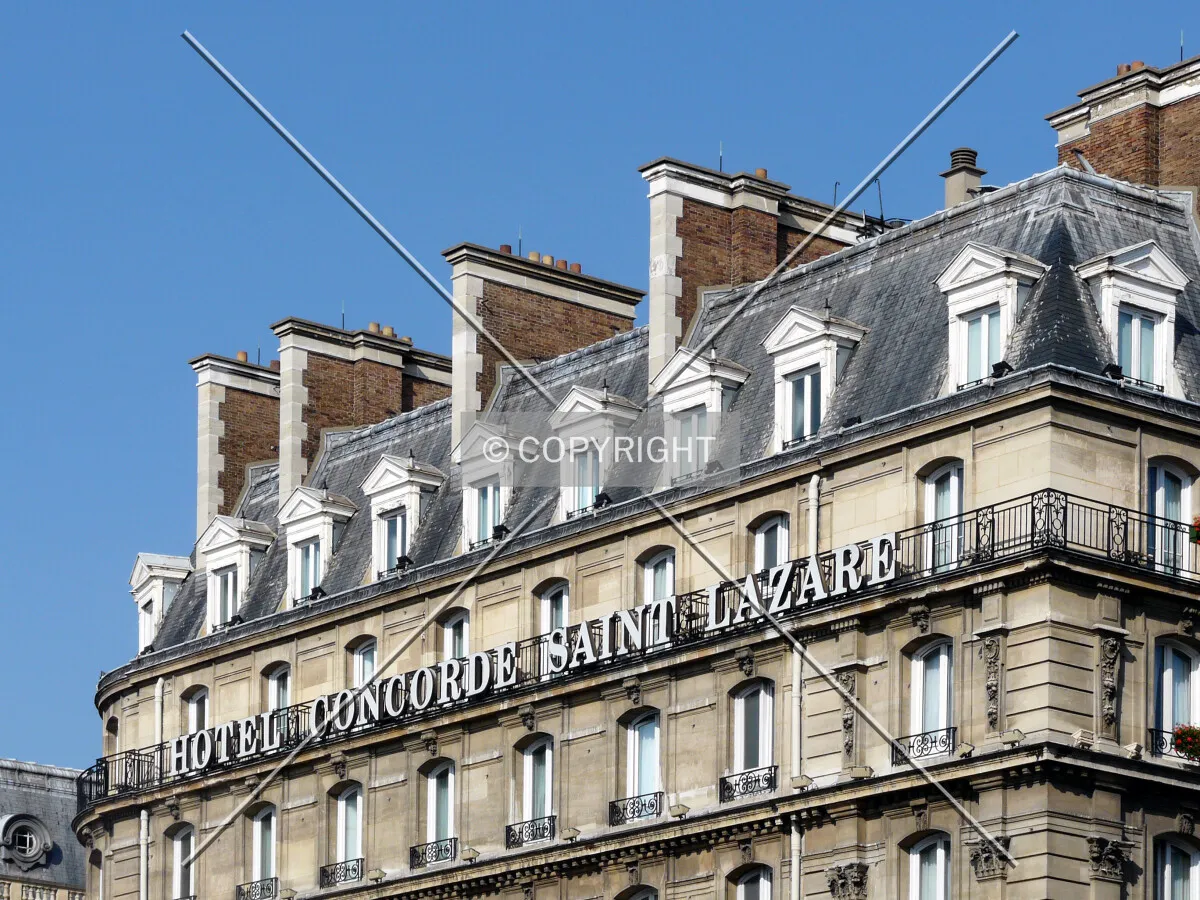 Former hotel signage on top of the west side