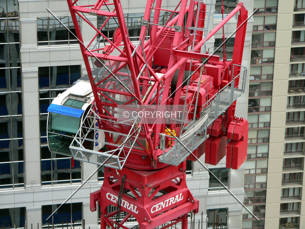 The cab of the tower crane