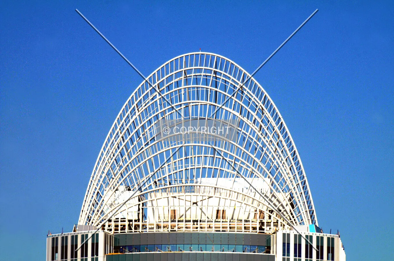 The Great American Tower building in Cincinnati, Ohio. This is a view of the tiara on top of the building taken from the south.