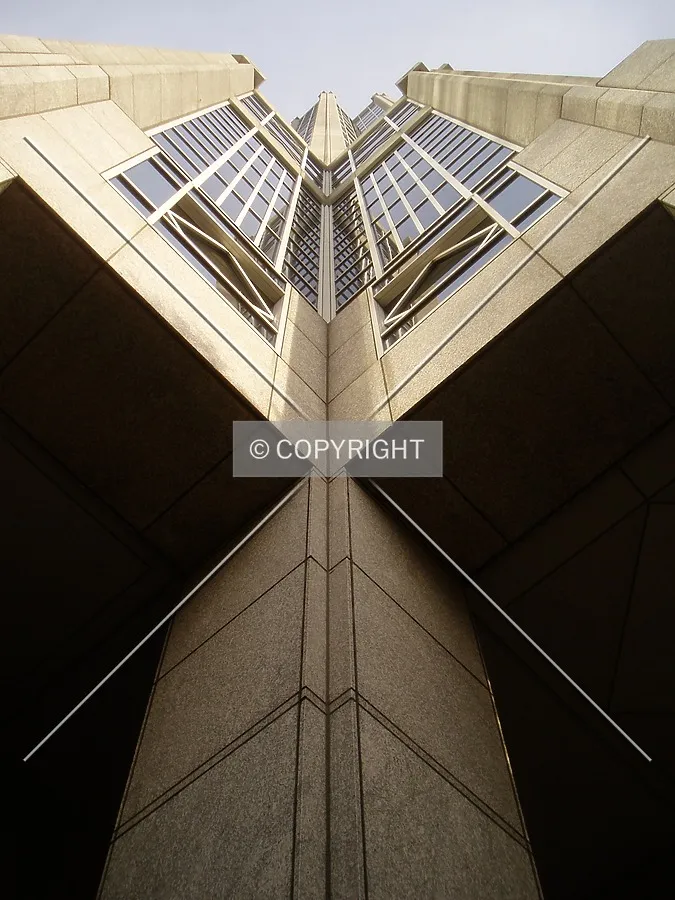 Looking straight up the easternmost corner