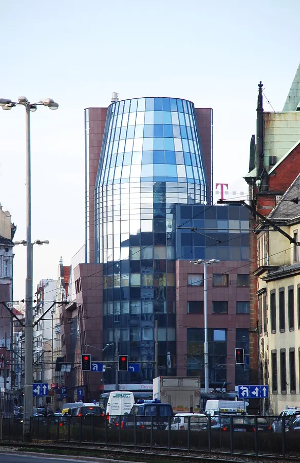 Cylindrical tower part seen from the east