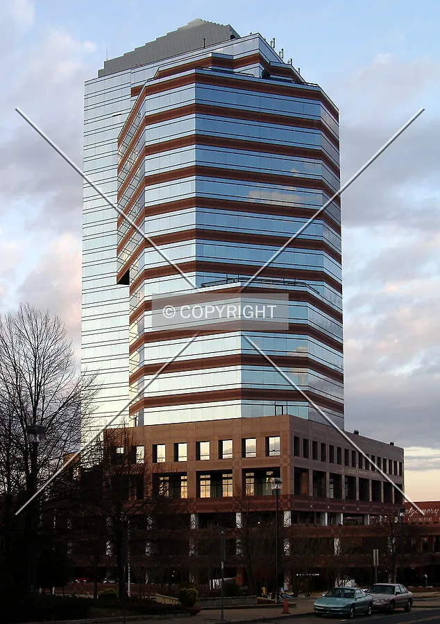 Looking northwest from Foster Street at sunset