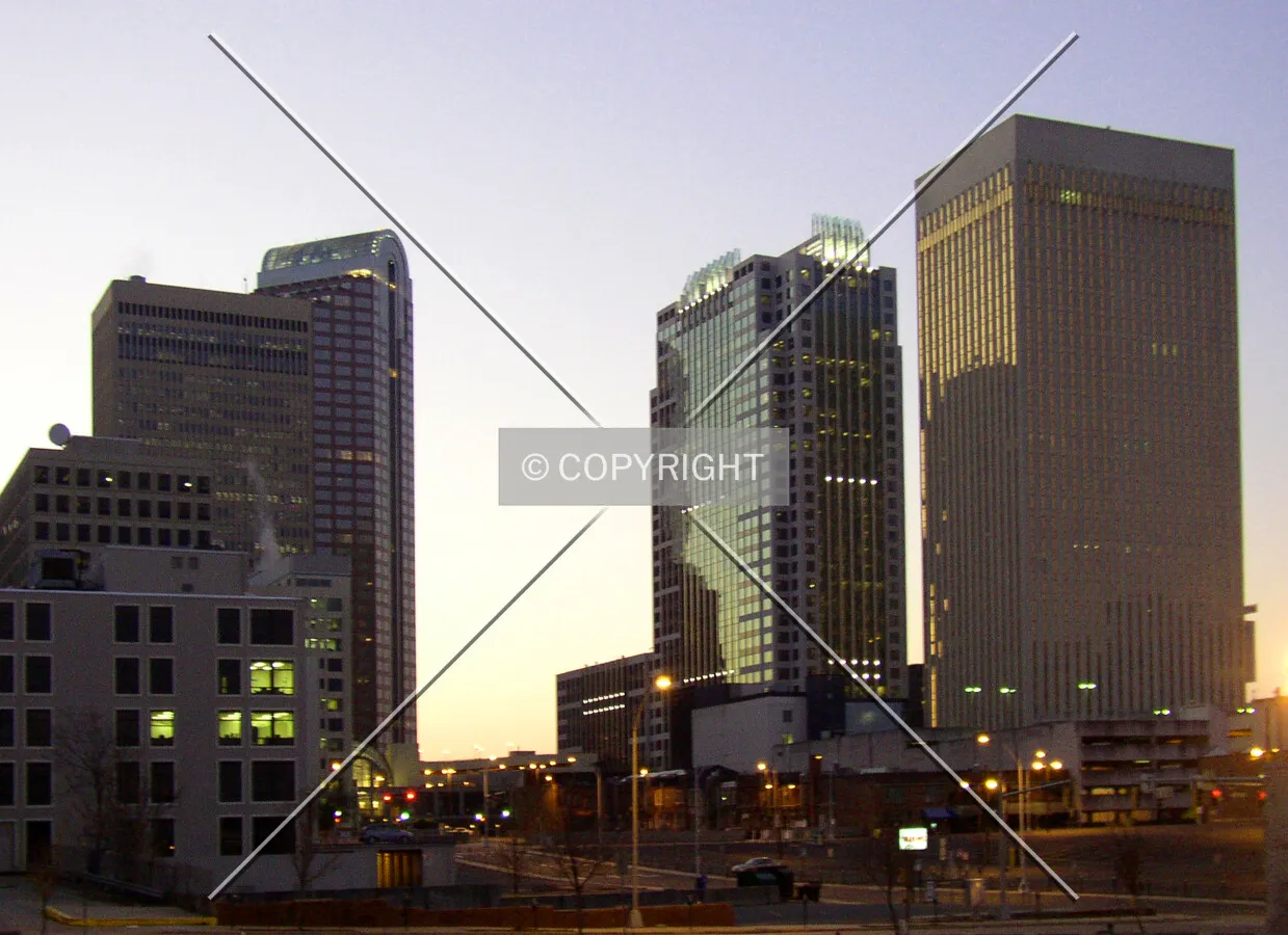 Looking southeast from Mint Street at dawn