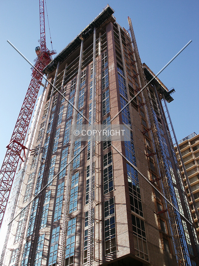 Looking up the southeast corner